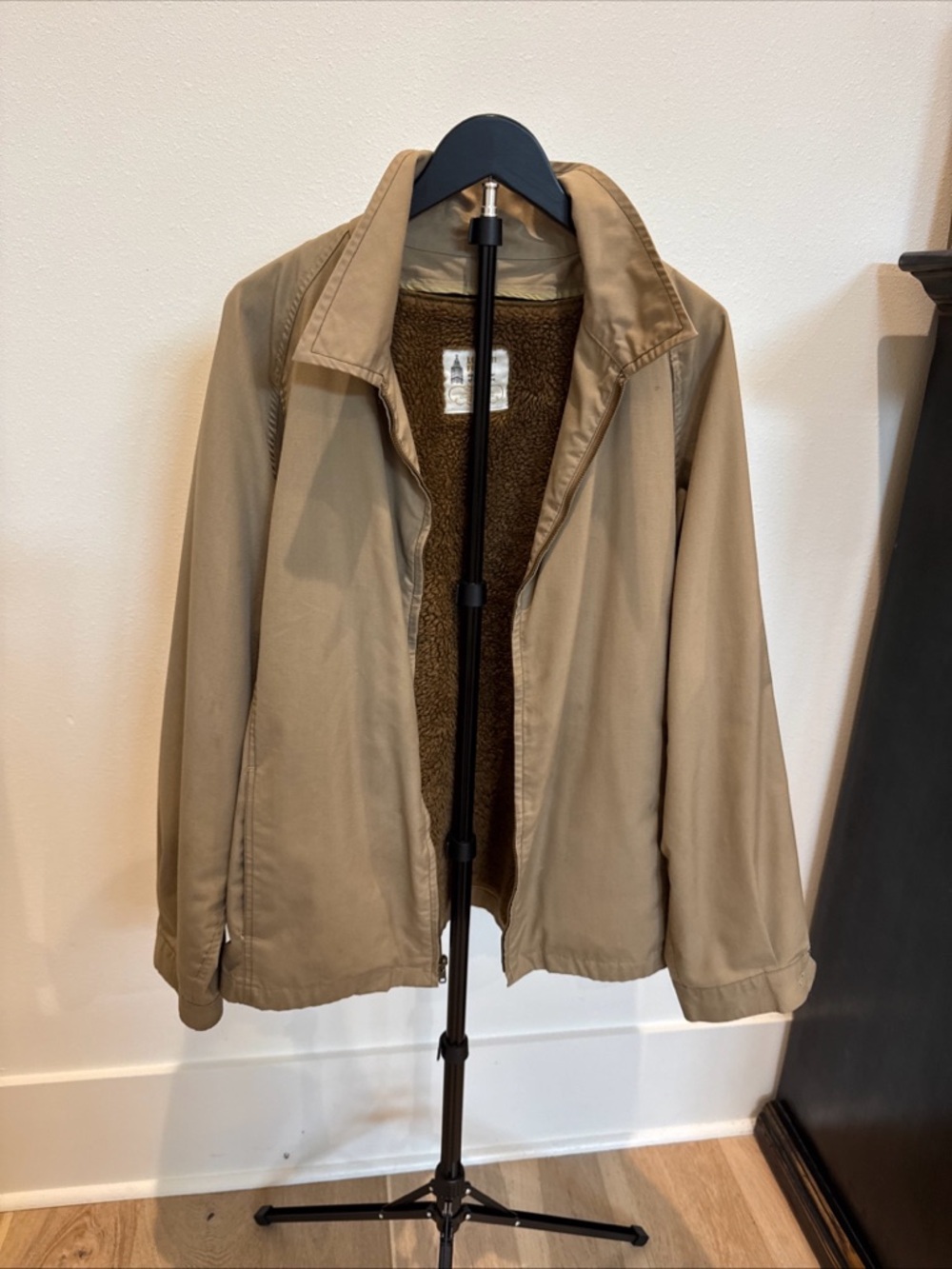 London Fog Tan Jacket with Brown Sherpa Lining